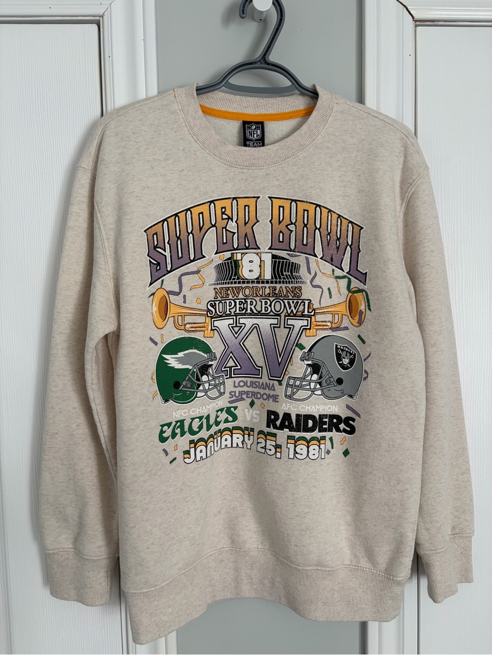 NFL Beige Super Bowl XV Graphic Crewneck Sweatshirt